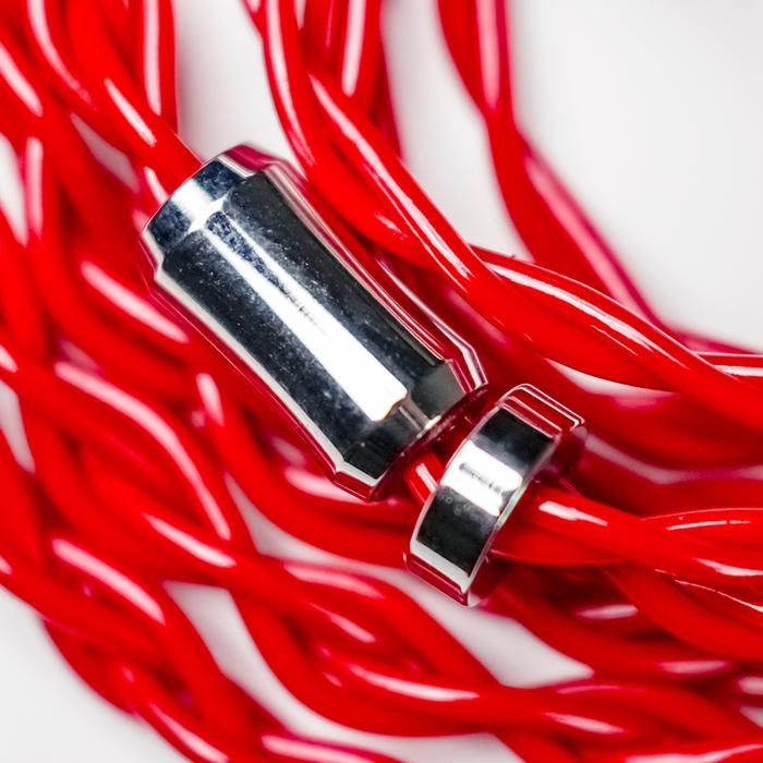 XINHS Red Velvet 4-Strands Of 6N Single Crystal Copper Litz Coaxial Shielded In Ear Monitor Cable – 2 Pin – 4.4