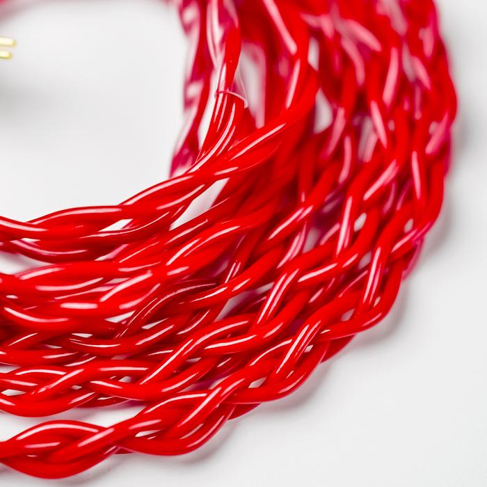 XINHS Red Velvet 4-Strands Of 6N Single Crystal Copper Litz Coaxial Shielded In Ear Monitor Cable – 2 Pin – 4.4