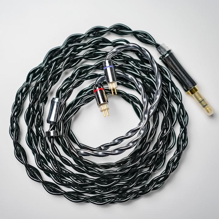XINHS Sigma 4-Strands Of 6N Single Crystal Copper Litz Coaxial Shielded In Ear Monitor Cable – 2 Pin – 4.4